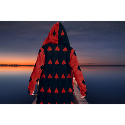 Dark Slate Gray Harlequin Themed Rave Outfit | Hooded Cloak