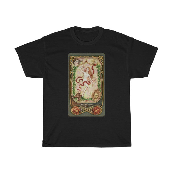 Dark Slate Gray The World Tarot Card Tarot Shirt | T-Shirt