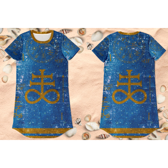 Dark Slate Blue The Magician Tarot Card | T-Shirt Dress