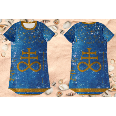 Dark Slate Blue The Magician Tarot Card | T-Shirt Dress
