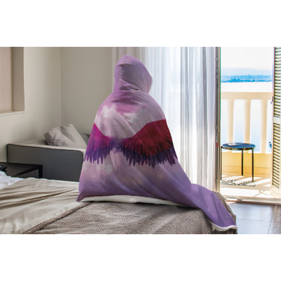 Gray Angel Wings Rave Outfit | Hooded Blanket