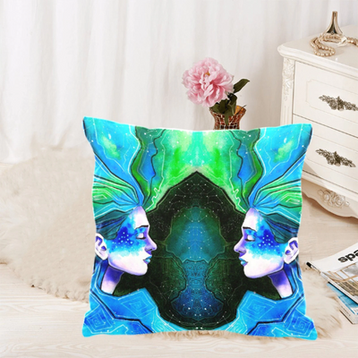 Dark Cyan Gemini Blue Celestial | Pillow Case