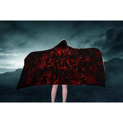 Black Bloody Skull Goth Clothing | Hooded Blanket