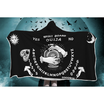 Dark Slate Gray Gothic Ouija Board Halloween | Hooded Blanket