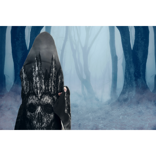 Light Slate Gray Horrorcore Evil Queen Halloween | Hooded Blanket