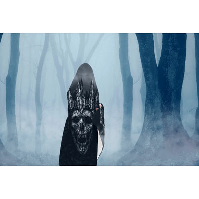 Dark Gray Horrorcore Evil Queen Halloween | Hooded Blanket