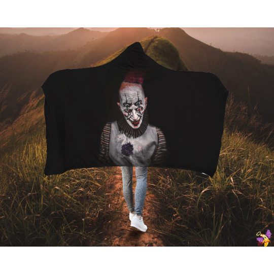 Dark Slate Gray Creepy Clown | Hooded Blanket