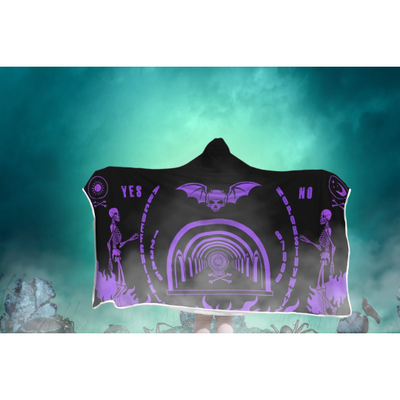 Dark Slate Gray Purple Ouija Board Halloween | Hooded Blanket