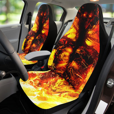 Sandy Brown Burning In Hell Anime Styled Gothic | Car Seat Covers