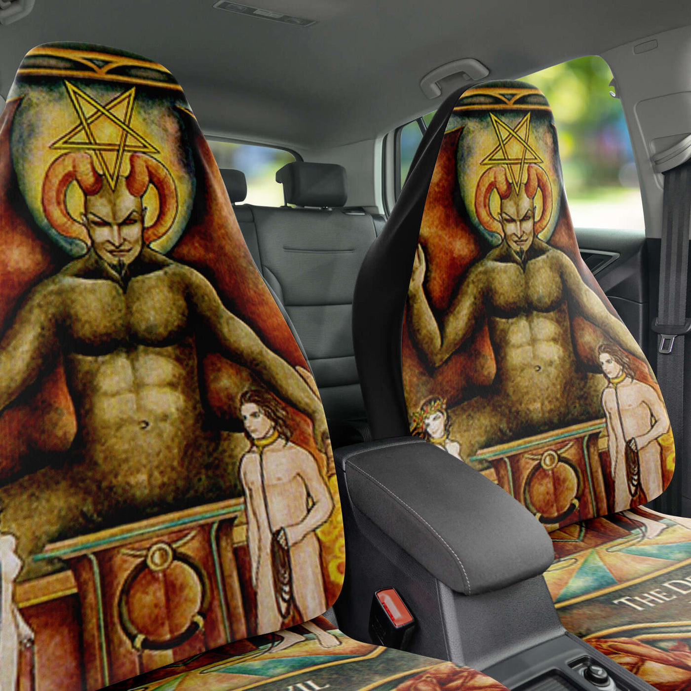 Dark Slate Gray The Devil Tarot Card | Car Seat Covers