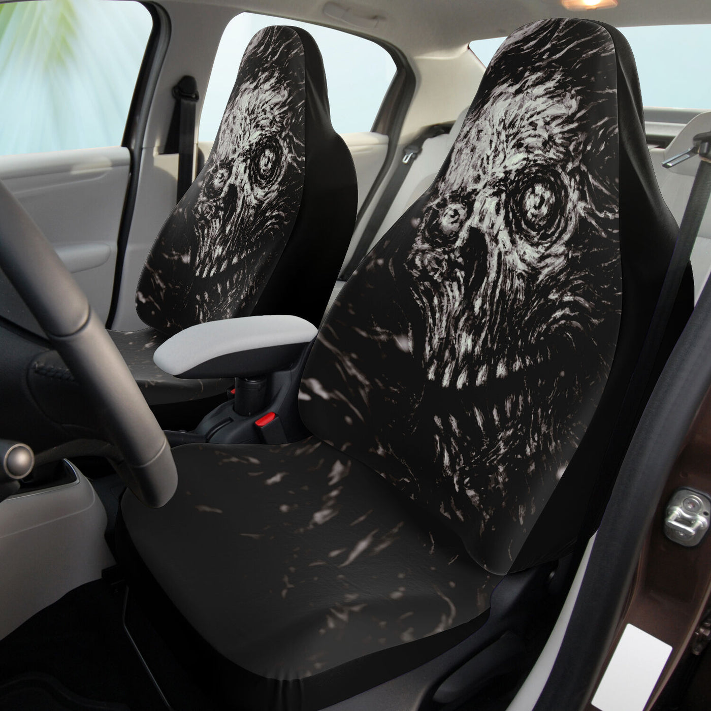Black Gray Zombie Horror Art | Car Seat Covers