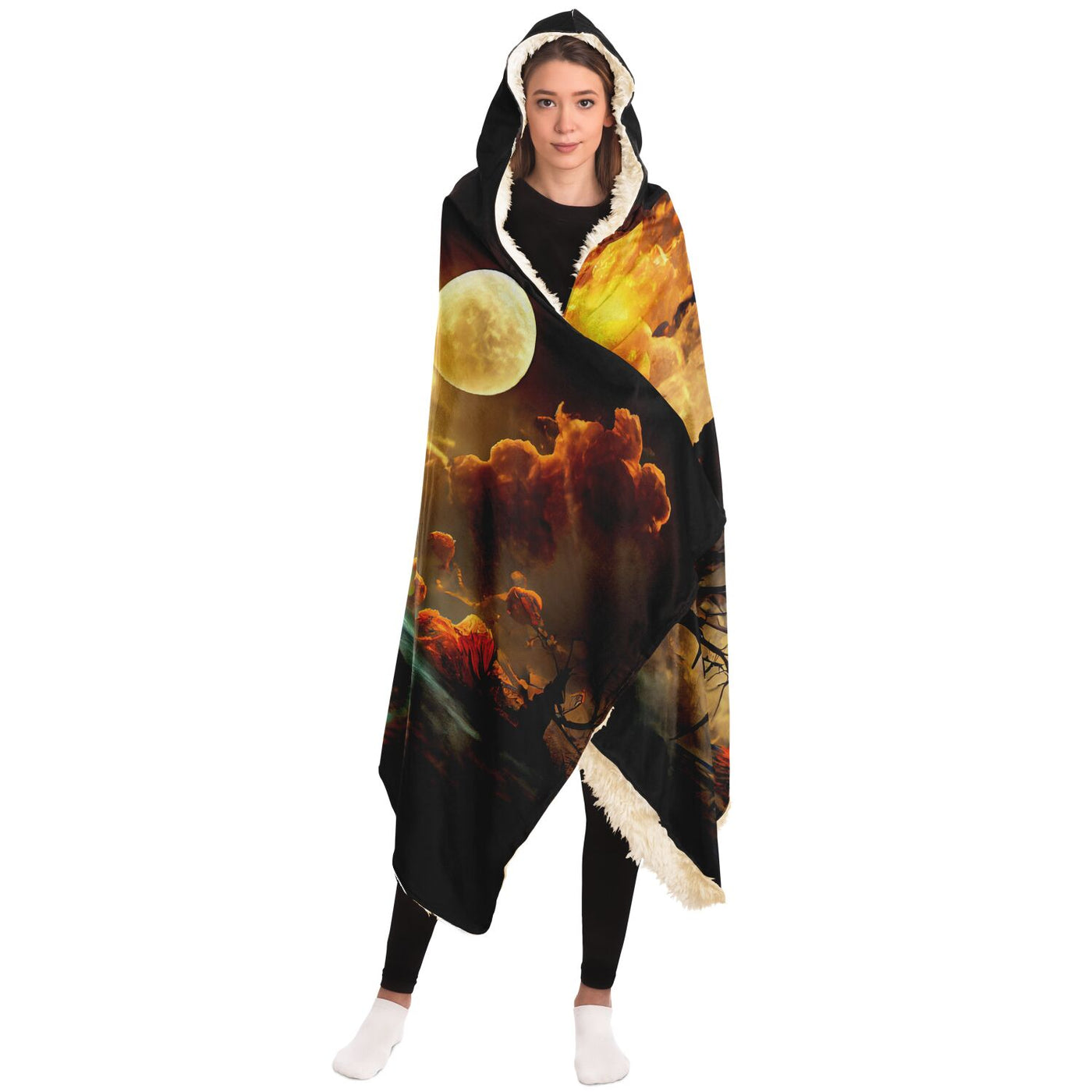 Tan ai forest 2 Hooded Blanket-Frontside-Design_Template copy