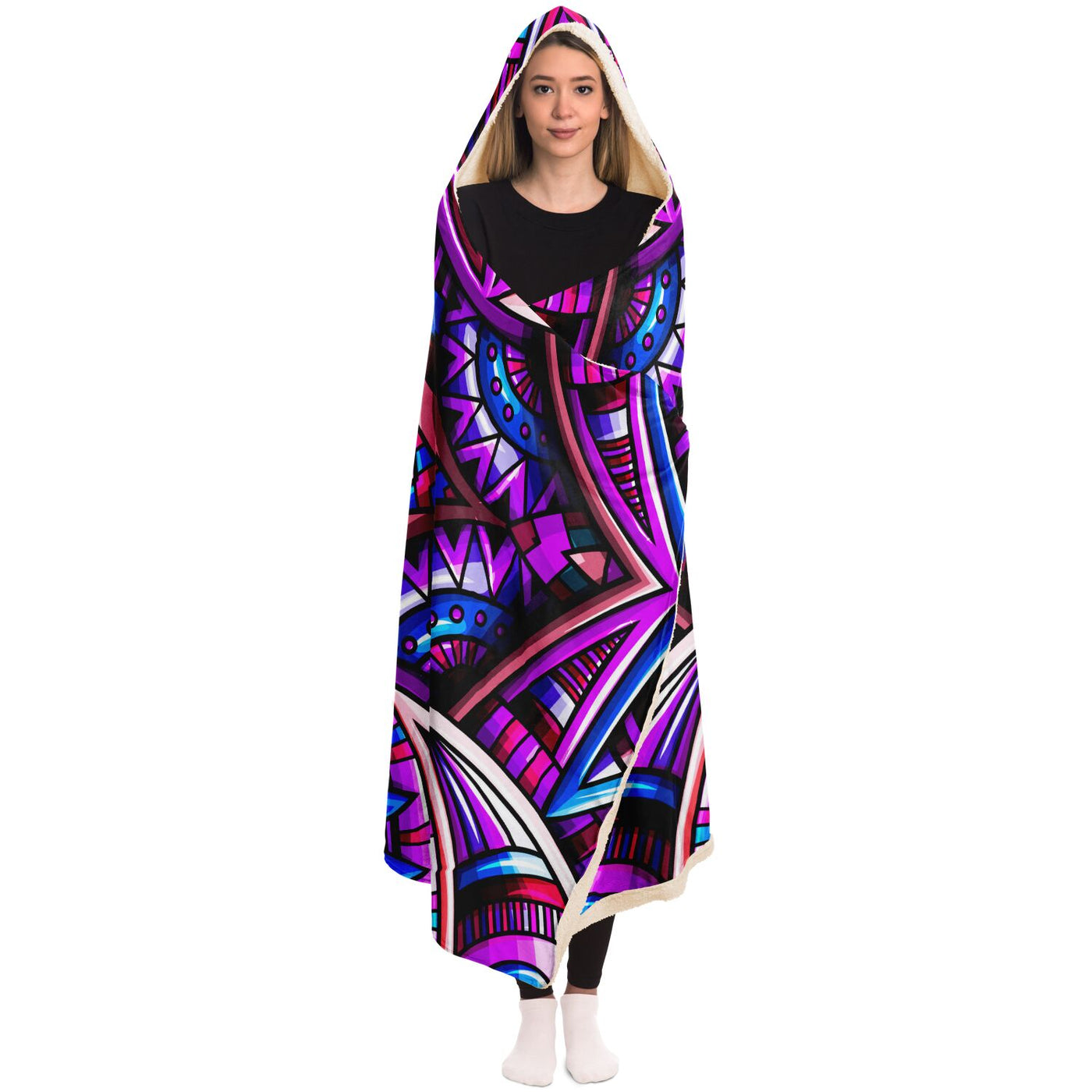 Plum Festival Clothes Tribal Lines 7 | Hooded Blanket