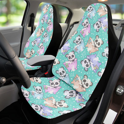 Dark Slate Gray Cute Kawaii Panda Bath time Anime Decor | Car Seat Covers