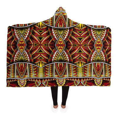 Tan Festival Clothes Tribal Lines 23 | Hooded Blanket