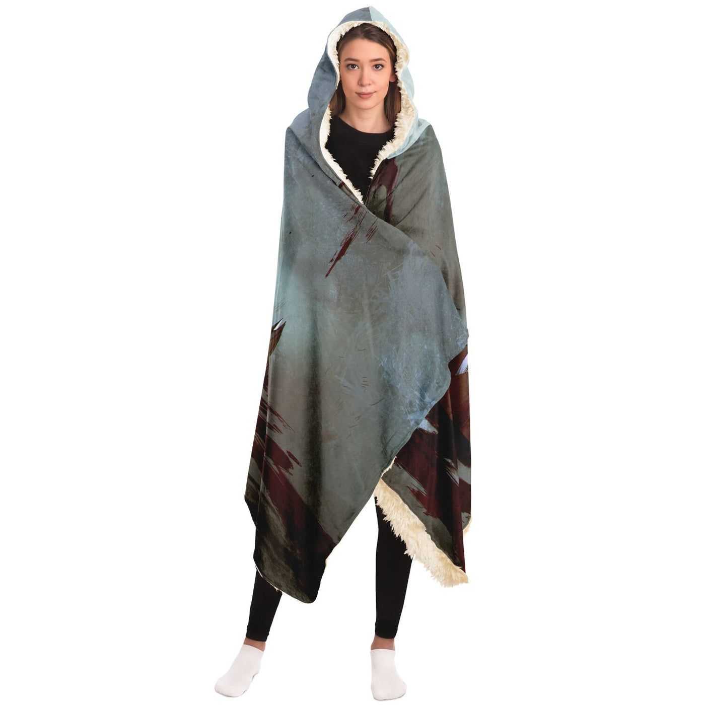 Dim Gray Used As Bait Horror Art | Hooded Blanket