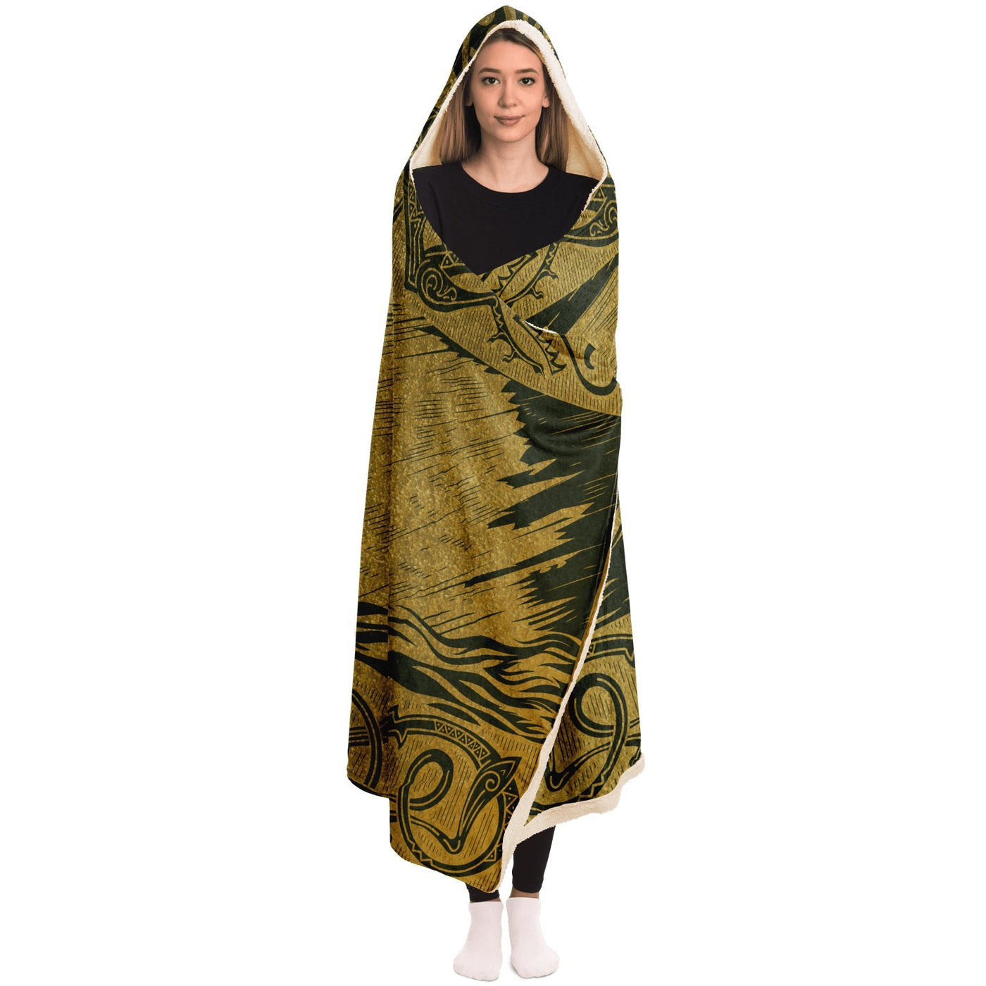 Dark Olive Green The Long Viking Voyage | Hooded Blanket