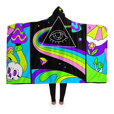 Medium Sea Green hippie 4 Hooded Blanket-Frontside-Design_Template copy
