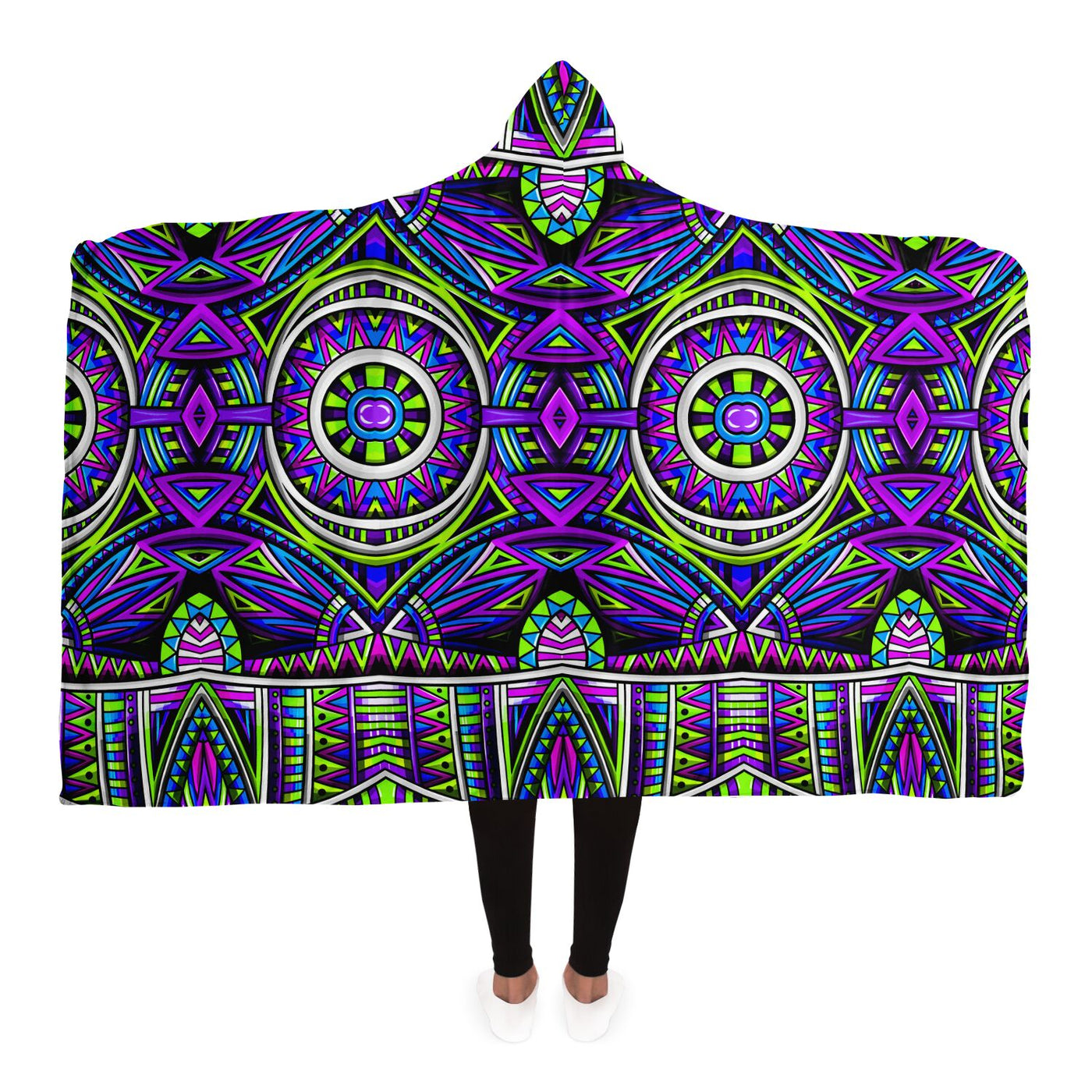 Gray Festival Clothes Tribal Lines 19 | Hooded Blanket