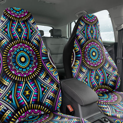 Dark Slate Gray Tribal Line Art 1 | Car Seat Covers
