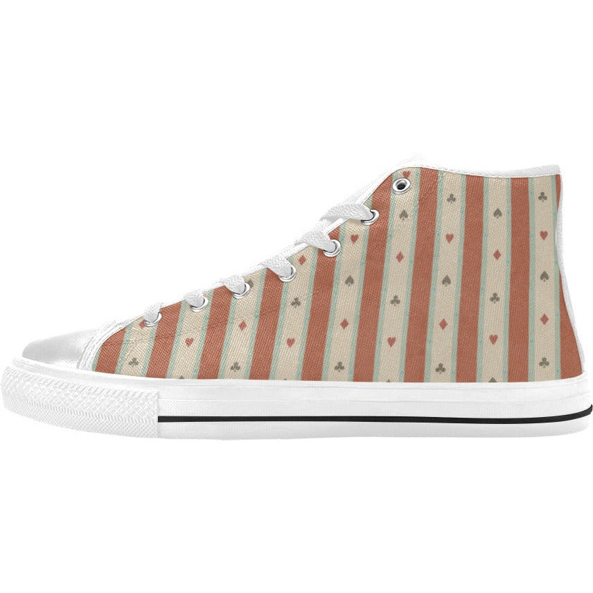 Light Gray Alice Playing Cards Wallpaper | Men’s Classic High Top Canvas Shoes