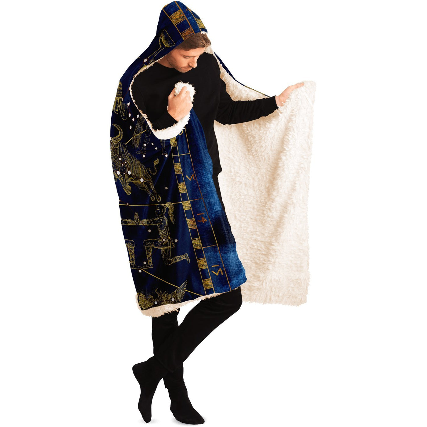 Black Zodiac Art Boho Blanket Make This The Perfect Zodiac Gift This Year | Hooded Blanket