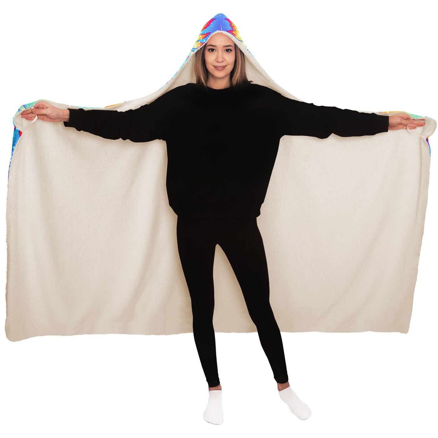Black hippie 16 Hooded Blanket-Frontside-Design_Template copy