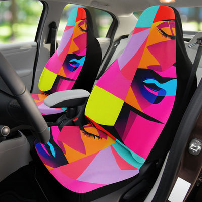 Pale Violet Red Futuristic Pop Art 2 | Car Seat Covers