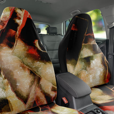 Dark Slate Gray Horror Art Collage Face | Car Seat Covers