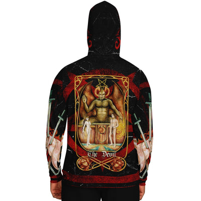 Rosy Brown The Devil Tarot Card | Athletic Hoodie