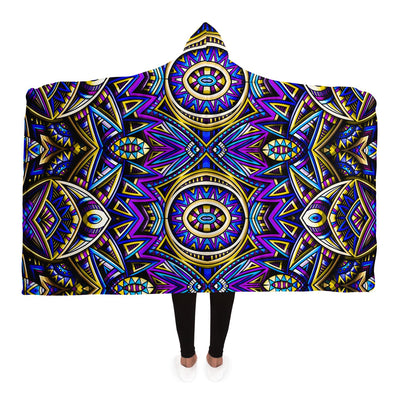 Black Festival Clothes Tribal Lines 18 | Hooded Blanket