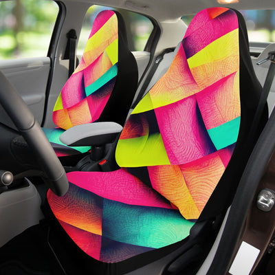 Dark Salmon Woven Tie Dye Pop Art 3 | Car Seat Covers
