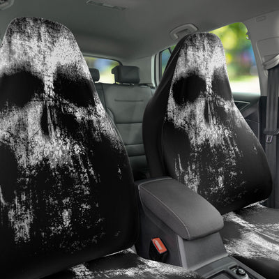 Dark Slate Gray Grunge Skulls Gray & Black Horror | Car Seat Covers