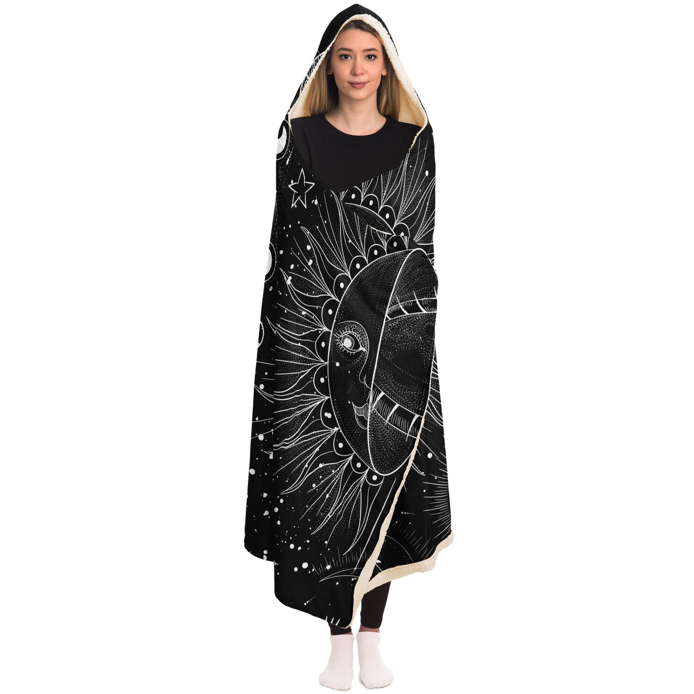 Gray Celestial Symbols 5 | Hooded Blanket