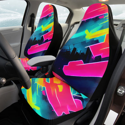Pale Violet Red Futuristic Neon 6 | Car Seat Covers