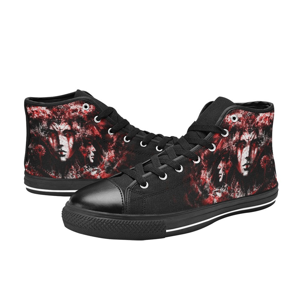 Dark Slate Gray Red Greek Goddess Hecate | Men’s Classic High Top Canvas Shoes