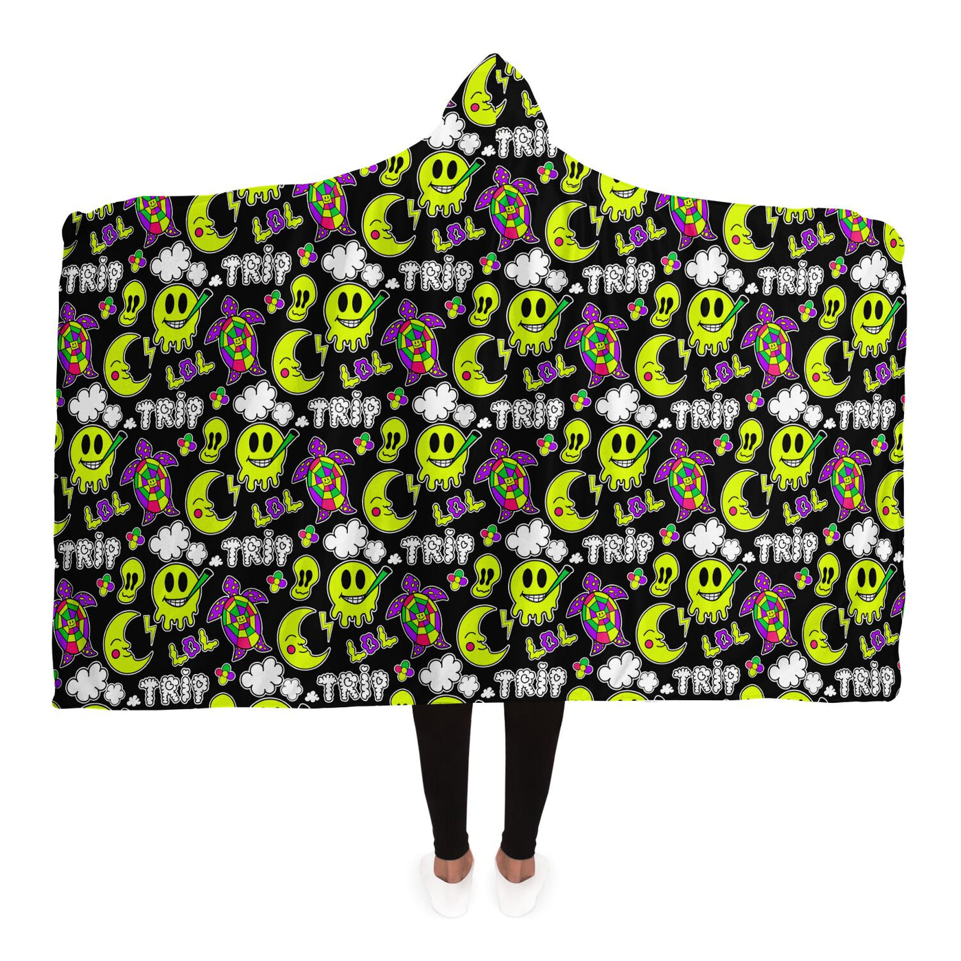 Black hippie 21 Hooded Blanket-Frontside-Design_Template copy