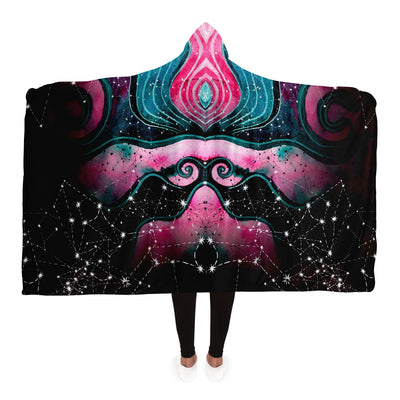 Rosy Brown Starry 1 Hooded Blanket-Frontside-Design_Template copy