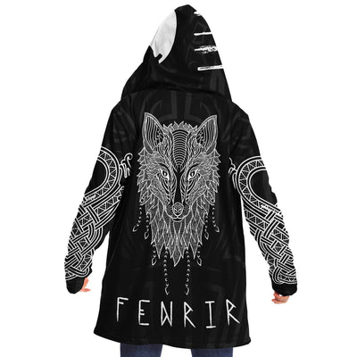 Fenrir Norse BW | Hooded Cloak