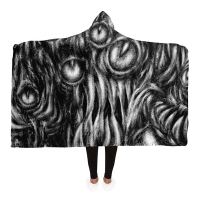Dark Slate Gray Horrorcore Eye Monster | Hooded Blanket