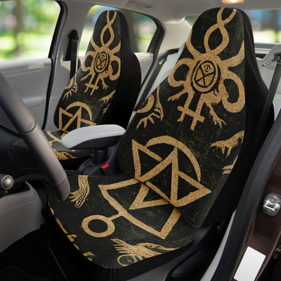 Black Brown Esoteric Symbols Gothic | Car Seat Covers