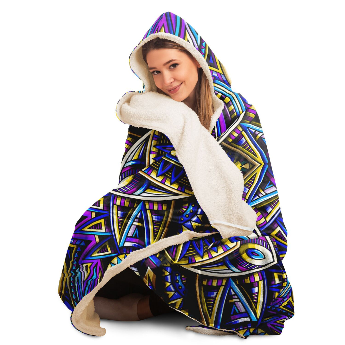 Wheat Festival Clothes Tribal Lines 18 | Hooded Blanket
