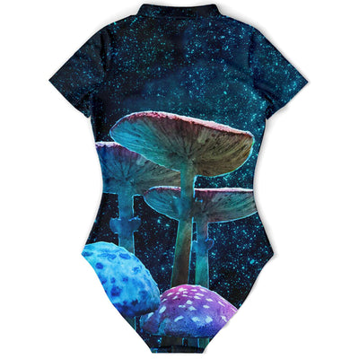 Dark Slate Gray Magic Mushroom | BodySuit Short Sleeve