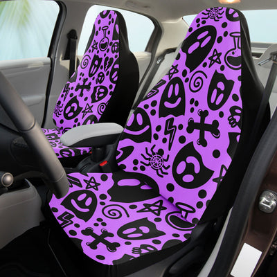 Plum Cute Ghosts On Purple Pastel Goth | Car Seat Covers