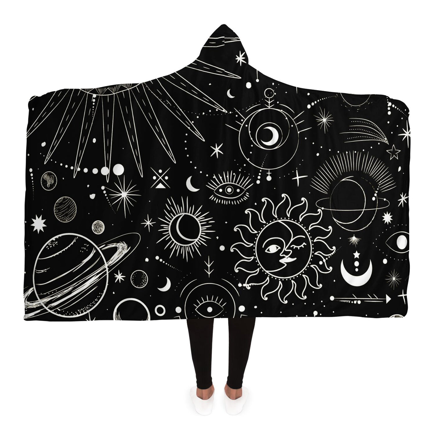 Black Celestial Dress Rave Clothing | Hooded Blanket