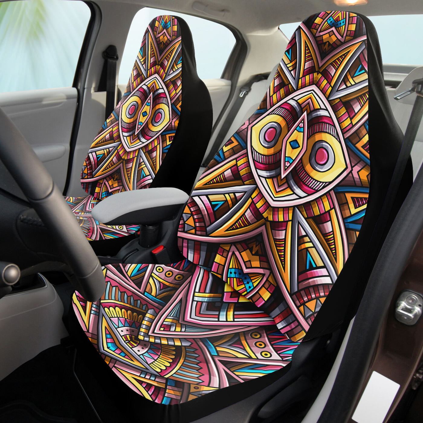 Gray Tribal Line Art 6 | Car Seat Covers