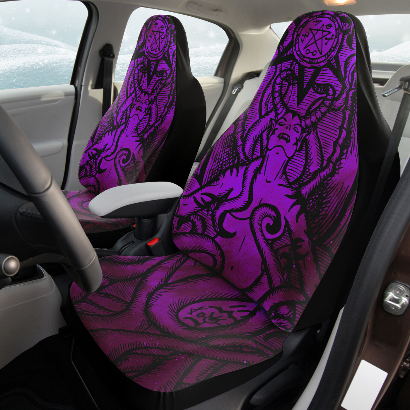 Black Lilith Purple Gothic Demon | Car Seat Covers