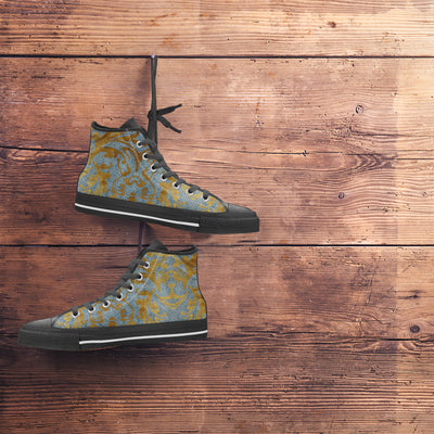 Rosy Brown Gold Boho Black | Women's Classic High Top Canvas Shoes