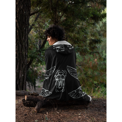 Black egyptian 2 Hooded Blanket-Frontside-Design_Template copy