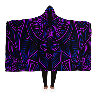 Black Tribal Owl | Hooded Blanket